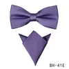 Conjunto de Gravata Borboleta e Lenço de Cor Sólida com Listras para Homens, Acessórios de Terno de Negócios de Alta Qualidade, Gravata Borboleta em Estoque