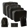 Set de Bolsa de Almacenamiento de Siete Piezas para Viaje de Negocios/Viaje, Bolsas para Organizar y Empacar Ropa, Bolsa de Almacenamiento para Ropa Interior y Ropa de Maleta de Viaje
