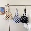 Bolso Cubo de Lunares Estilo Coreano Nuevo 2026 Bolso de Hombro con Cierre de Cordón para Mujer, Bolso de Mano Artístico para Viajes