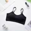 Ropa interior de una pieza con tirantes de copa fija y espalda descubierta, top de tubo de seda helada acanalada para niña, parte inferior antiexposición, pecho envuelto
