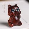 Sandalwood Cute Macey Pet Cartoon Madeira Esculpida Gatinho Incrustado Gato Azul Celular Chaveiro Acessórios