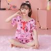 Conjunto de Duas Peças de Verão para Meninas Estilo Coreano de Manga Curta e Shorts Finos Roupas de Casa Infantis Estilo Princesa Pijama de Bebê Roupas para Ar Condicionado