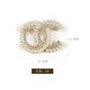Broche Doble C de Perla Accesorios Celebridad Elegante Chaqueta de Traje Pedrería C Familia Corsage Suéter Abrigo Accesorios Estilo Chanel