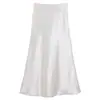 Elegante conjunto de suéter de punto de terciopelo Andy con hilo dorado + falda de línea A de satén fluida, atuendo de dos piezas estilo old money de principios de otoño