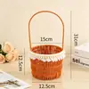 Cesta de Flores Portátil, Cesta de Frutas, Cesta Tejida Portátil, Decoración del Hogar, Ramo de Regalo, Arreglo Floral, Cesta de Flores Pequeña, Cesta Portátil para Arreglos Florales