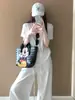 Camiseta Blanca de Cuello en U Estilo Relajado para Mujer, Estilo Casual de Verano, Capa Base Fina, Manga Corta, Transpirable, Adelgazante, Top Holgado