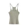 Camisola de tirantes con diseño de nicho para mujer, prenda exterior sexy, ajustada, con base de gofre, color liso.