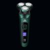 Barbeador elétrico 9D de alta potência com display digital, três cabeças, navalha flutuante, recarregável por USB, lavagem com água, multifuncional, navalha de barba