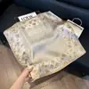 Pañuelo de Seda 70 Cuadrado Moda Coreana de Alta Gama Versátil Profesional Seda Sintética Pequeño Pañuelo de Cuello Estampado Retro Pañuelo de Seda para Mujer