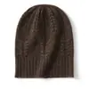 Gorro de Cachemira 2026 Otoño/Invierno Nuevo para Mujer de Gama Alta Color Sólido para Exteriores Cálido Moderno Casual Plegable de Punto Grueso