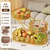 Bandeja de Frutas para Casa, Mesa de Centro para Sala de Estar, Rack de Armazenamento de Nova Estilo Multicamadas de Luxo Leve, Cesta de Lanches e Frutas Secas para Desktop, Cesta de Armazenamento