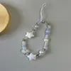 Lanyard para Teléfono Móvil con Lazo Azul, Funda Estrella, Pulsera Corta de Cuerda con Cuentas para Colgar en la Muñeca, Colgante Ccd, Corazón de Niña