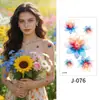 Pequeñas Pegatinas de Tatuaje Serie de Flores Acuarela Fresca Fotografía de Disfraces Impermeables Sudor Duraderas para Muñeca y Tobillo