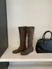 Botas Largas Retro de Punta Redonda y Caña Recta 2026 Invierno Europeo y Americano con Tacón Oculto Botas Estilo Martin Negro Café Caqui