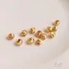 Contas Redondas Facetadas Olho de Gato Brilhantes de Textura Fina Preservadoras de Cor Banhadas a Ouro 14K para Pulseiras, Colares Artesanais DIY, Contas Soltas, Acessórios de Joias