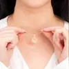 Joyería de Plata al por Mayor Plata de Ley S925 Chapado en Oro Jade Hetian Hebilla de Paz Collar Hebilla de Oro de la Fortuna Colgante de Jade Nube Propicia Día de la Madre