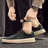 Transfronterizo 2025 Nuevos Zapatos de Hombre de Gama Alta Zapatos Casuales de Piel de Vaca Cuero Genuino para Hombre Zapatillas Versátiles Zapatos de Suela Gruesa de Moda para Hombre 45