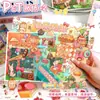 Nuevas Pegatinas de Paisajismo Estéreo Grandes Divertidas Pegatinas de Escena Miniatura Cabaña Linda Apilables Descompresión Pegatinas DIY