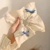 Pañuelo cuadrado de rayas estilo coreano ins para atar el pelo de mujer, nuevo modelo 2026, banda elástica alta para coletas bajas