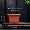 Maceta de flor de arena púrpura al por mayor de fábrica, cuadrada retro creativa, para suelo, escritorio, decoración de bonsái, maceta para suculentas de rosa verde ZSZ29