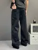 Pantalones cargo de cinco botones estilo coreano para hombre, diseño plisado, corte holgado, sensación de alta gama, pantalones casuales de pierna recta modernos y versátiles