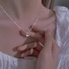 Collar geométrico de diamantes de plata de ley s925, ligero, de lujo, estilo fresco, para mujer, estilo sencillo, cadena de clavícula, joyería para el cabello
