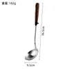 304 espátula de aço inoxidável utensílios de cozinha terno cozinha doméstica cabo de madeira alça estendida espátula para fritar conjunto completo de espátula e colher