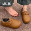 Pantuflas de Algodón Birkenstock para Mujer 2026 Estilo Nuevo Invierno Interior Suela Gruesa Antideslizante Impermeable Cálido Felpa Algodón Zapatos Uso Exterior