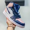 Putian Zapatillas de Baloncesto Aj1 de Alta Calidad Año del Caballo Jordan 1 Azul Carolina del Norte Moda Clásica Versátiles Casuales Deportivas para Hombres y Mujeres