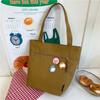 Bolsa de Lona Estilo Japonés Bolsa de Hombro Casual para Mujer con un Diseño Único, Vintage de Gran Capacidad para Viajar, Tipo Mensajero sin