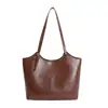 Bolso tote casual, elegante y sencillo de gran capacidad, nuevo de otoño 2026, bolso de hombro simple vintage para mujer para el trabajo