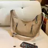 Bolsa Transversal Casual Estilo Coreano de Alta Aparência e Grande Capacidade para Mulheres 2025 Verão Nova Simples para o Dia a Dia Bolsa Dumpling Bolsa de Ombro