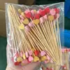 Pinchos de Fruta Desechables con Forma de Corazón, Flor de Ciruelo y Estrella de Cinco Puntas 100 Piezas/Paquete Fabricante Tenedores de Fruta Creativos Palillos de Bambú Amazon