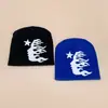 Nuevo Gorro de Punto con Contraste de Color Hip-Hop Estrella Americana para Hombres y Mujeres, Cálido y Personalizado Street Americano Gorro Pullover al por Mayor