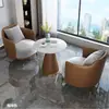 Mesa de centro individual de lujo, sencilla y ligera, combinada con sofá, para ocio, hotel, recepción, oficina de ventas, mesa de negociación y silla, recepción de salón de belleza