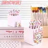 Porta-Canetas Quadrado Fofo de Comida Cartoon Ji Yi Rilakkuma Caixa de Armazenamento de Mesa Dormitório de Estudante Balde de Armazenamento para Pincéis de Maquiagem