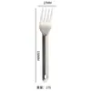 Juego de cubiertos de titanio puro, que incluye una cuchara para remover de mango largo, un tenedor y un cuchillo de cena, adecuado para acampar al aire libre y viajes ligeros.