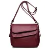 Estilo Comercio Exterior Bolso Maternal Lavado Transfronterizo 2026 Moda Simple Bolso Cuadrado Pequeño Cruzado al Hombro Color Sólido Doble Solapa Bolso de Moda para Mujer