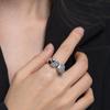 Anillo de Apertura Cruzada con Diseño de Amor de Lujo Ligero Estilo Francés, Amor Diamante de Micro Zircón, Anillo Popular para Mujer