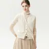 Chaleco suéter de otoño en capas 100% cachemir, tejido nuevo estilo otoño/invierno, cárdigan versátil de abrigo para mujer