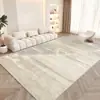 Alfombra estilo crema para sala de estar, fácil de cuidar, alfombra de terciopelo cristal para el hogar, no lavable, se limpia con paño, impermeable, tapete para piso de dormitorio, antideslizante