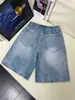 Shorts de Mezclilla con Patrón de Rayos Americanos para Hombre Verano 2026 Lavados de Pierna Recta Casual de Longitud Media Pantalones de Cinco Puntos cleanfit
