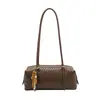 Nova Bolsa Quadrada Horizontal de Ombro Único Estilo High-End em Rattan com Padrão de Losango, Grande Capacidade, Textura de Luxo Leve, Nicho, para Usar sob o Braço