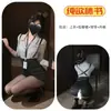 Diversão Noturna Sexy Roupa de Secretária Erótica Lingerie Erótica Saia com Suspensório de Cintura Alta Uniforme Sedução Qqny6683
