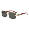 Gafas de Sol Sin Marco con Cabeza de Leopardo, Protección UV, Gafas de Sol para Conducir, Gafas de Sol Metálicas Versátiles de Estilo Urbano a la Moda