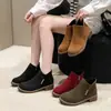Botas Curtas Retro Foscas de Salto Médio para Mulheres, Comércio Exterior Europeu e Americano, Botas Martin de Salto Grosso e Solado Plano com Zíper Lateral Amazon