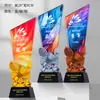 Trofeo de Cristal Baloncesto Billar Bádminton Tenis de Mesa Fútbol Natación Cuerda para Saltar GUNDAN Reunión Deportiva Divertida Premio Personalización