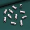 Plata de Ley S925 Accesorios de Bambú Hoja Plata Antigua Tubo Redondo Accesorios Material para Manualidades con Cuentas Joyería al por Mayor