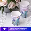 Ponto Branco Congelado Elsa Anna Decoração de Festa Descartável Louça Prato de Papel Copo de Papel Atacado