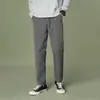 Pantalones Largos Casuales para Hombre Primavera y Otoño Delgados Sueltos Modernos Versátiles Elásticos Rectos Ligeros de Negocios Cortos Pantalones de Traje